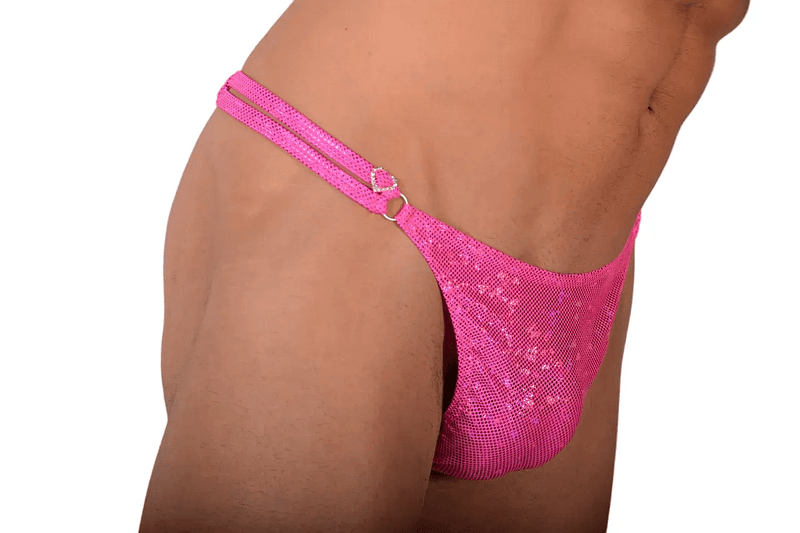 XS/S SMU Thong Rhinestones Splash Pink 28'' 30'' Waist MX10 1005942
