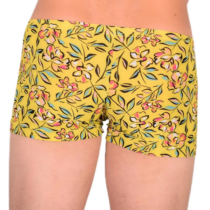 XXS/XS Boxer Sheer Skin Molding Floral Explosion Yellow 33551 MX132
