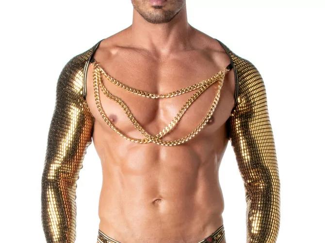 TOF PARIS Glitter Fashion Gold Chains With Clasps Attachment 77