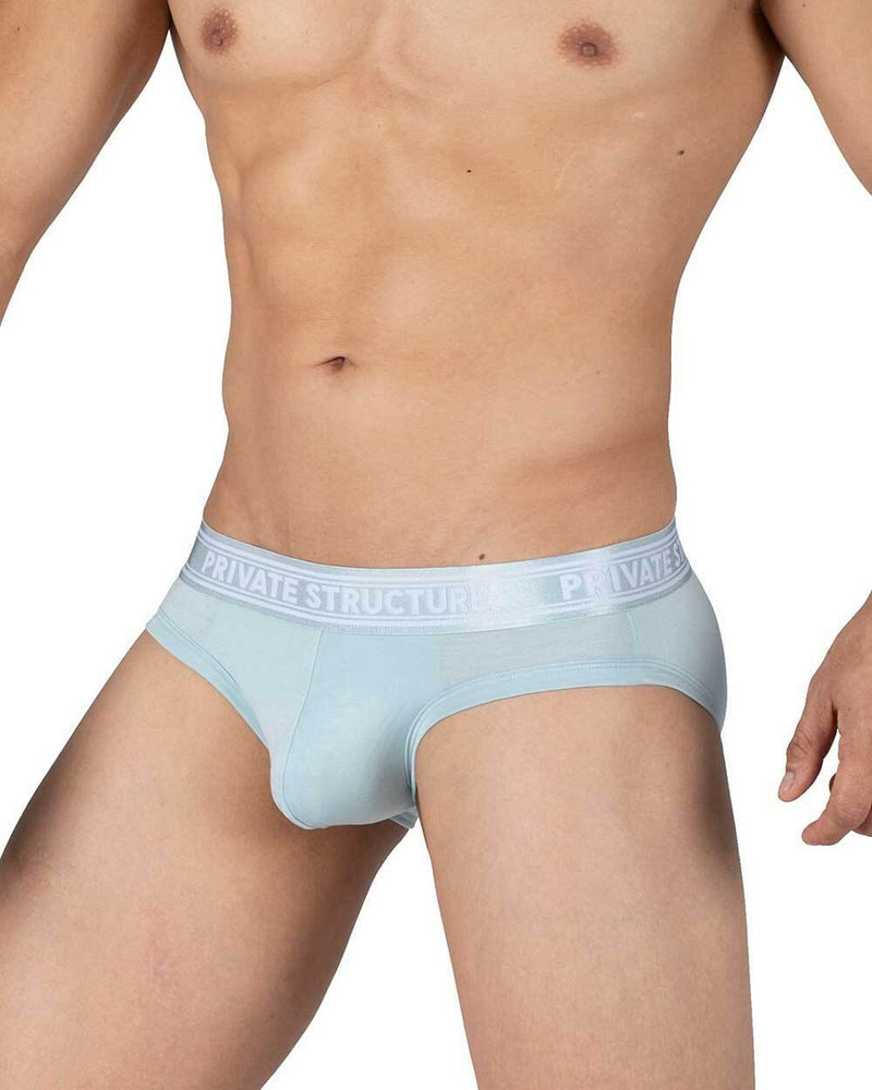 PRIVATE STRUCTURE Culottes courtes en viscose de bambou taille mi-haute bleu givré 4378 59A