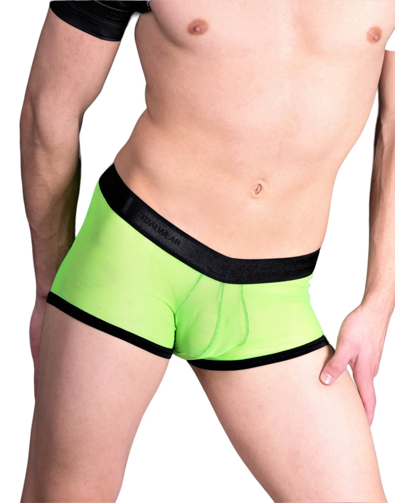 3G Micro Mesh Daring Boxer Brief C-Through fabric 2748 lime -2 - SexyMenUnderwear.com