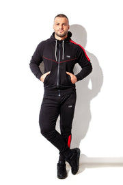 ALEXANDER COBB Athletic Pants Gym Workout Cotton Classy Black/Red 1 - SexyMenUnderwear.com