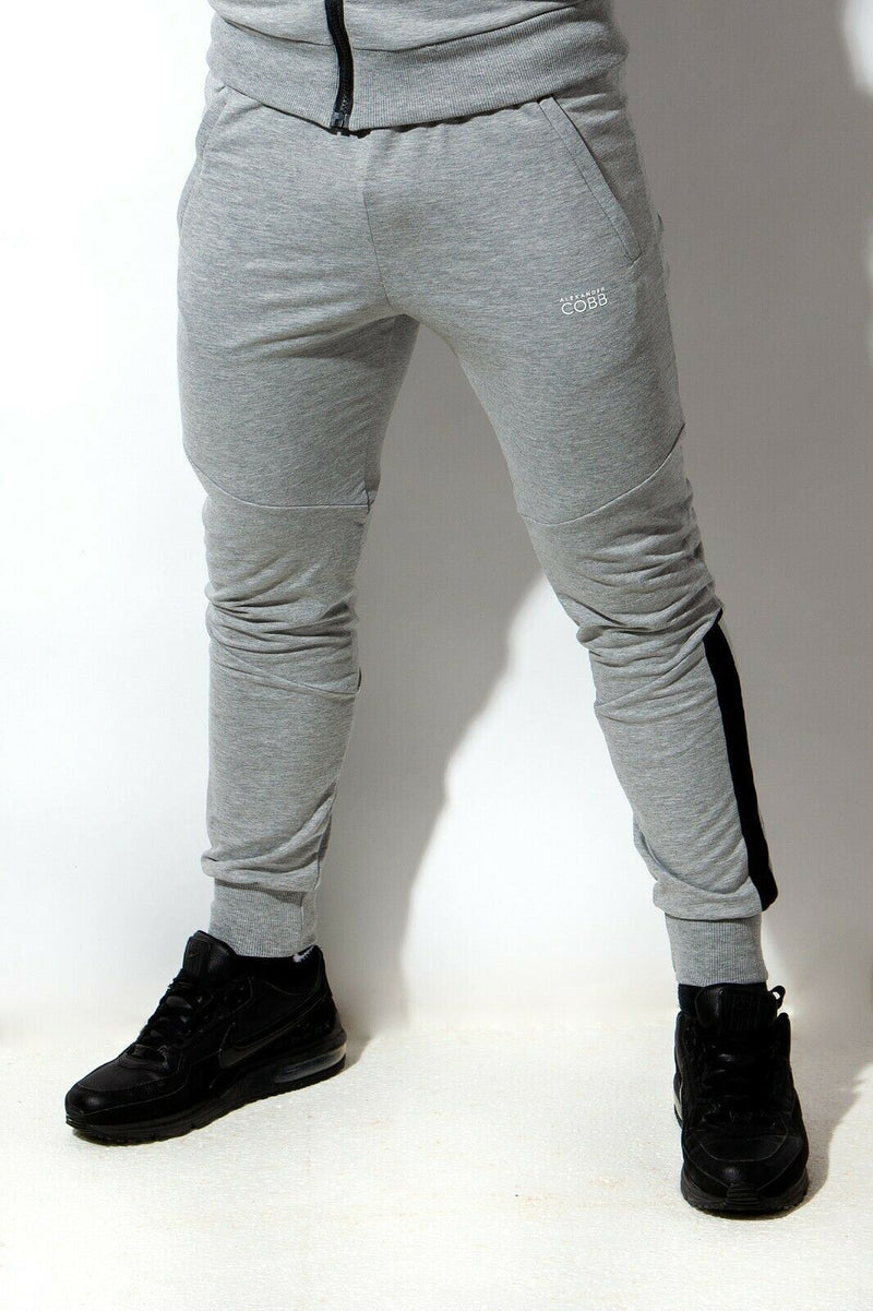 ALEXANDER COBB Gym Pants Sportwear Athletic Cotton Legging Gray-Black 1 - SexyMenUnderwear.com