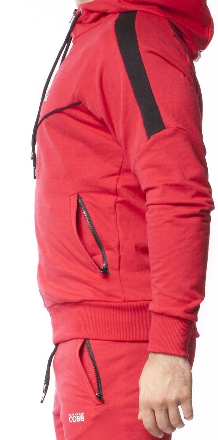 Alexander COBB Hoodie With Zipper Light Soft Athletic Wear Red - SexyMenUnderwear.com