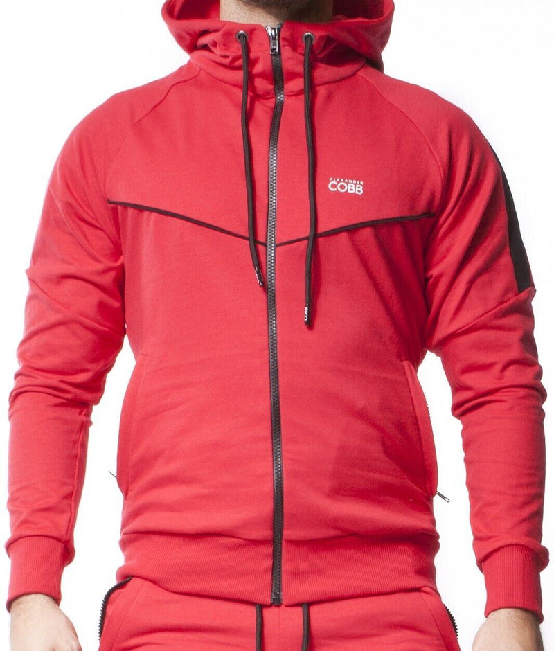 Alexander COBB Hoodie With Zipper Light Soft Athletic Wear Red - SexyMenUnderwear.com