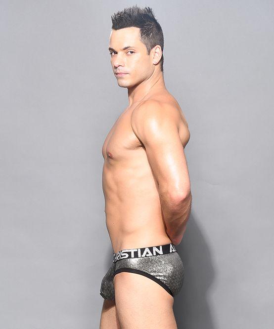 Andrew Christian Brief Gunmetal Shimmering Metallic Silver 91947 7 - SexyMenUnderwear.com