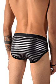 Andrew Christian Brief Massive Glams Sous-Vetement Slip Black Stripe 90973 9 - SexyMenUnderwear.com