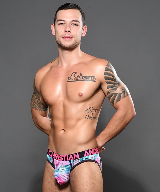 ANDREW CHRISTIAN Chroma Frame Jock Colour Splash Jockstrap 92267 39 - SexyMenUnderwear.com