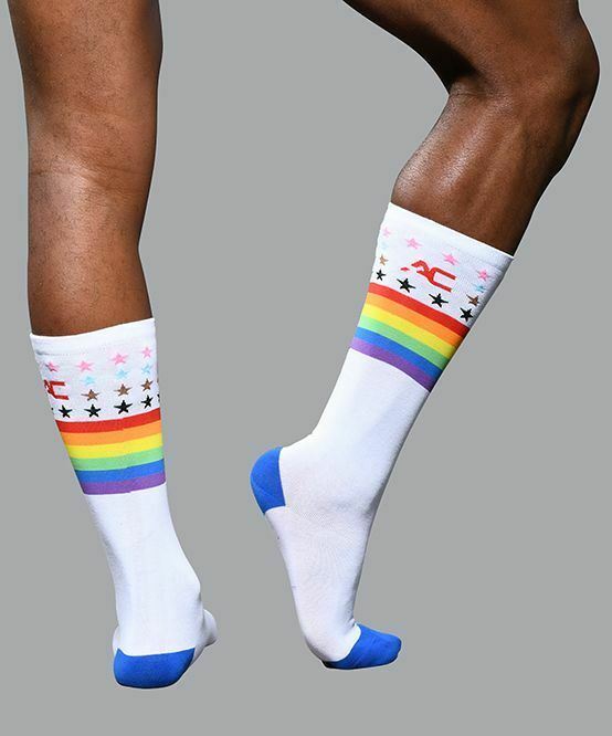 Andrew Christian Gay Pride Socks Digital Paradise Multi-Colors One Size 8572 22 - SexyMenUnderwear.com