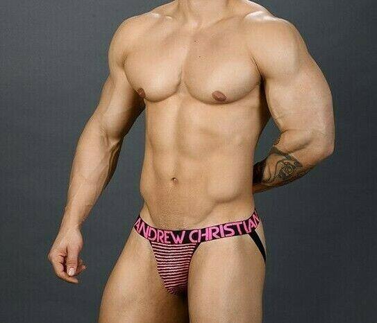 Andrew Christian Jock Neon Paradise Jockstrap Stripped Pink 91047 15 - SexyMenUnderwear.com