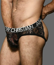 Andrew Christian Lace Jock Seductive & Sheer Jockstrap Black 92353 35 - SexyMenUnderwear.com