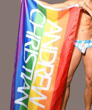 ANDREW CHRISTIAN Lettering Gay Pride Flag Rainbow Colours 150 cm x 90 cm - SexyMenUnderwear.com
