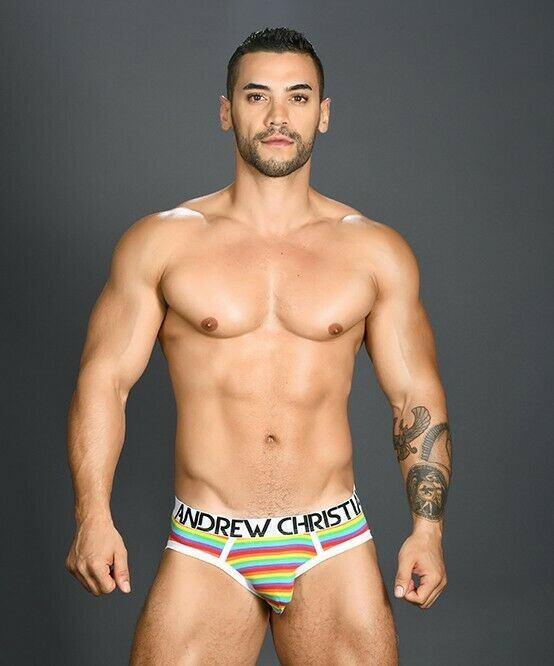 Andrew Christian Pride Rainbow Strip Briefs XS 91013 24 - SexyMenUnderwear.com