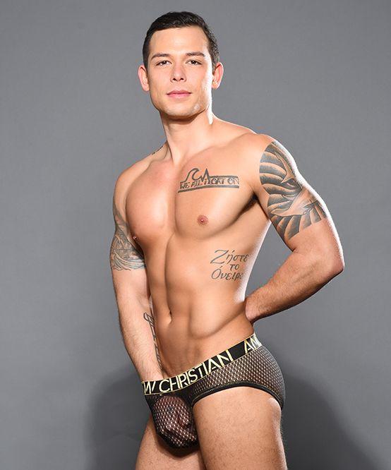 Andrew Christian Sexy Mesh Brief With Golden Strap Sexiness Simplified 92197 38 - SexyMenUnderwear.com