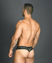 Andrew Christian Thong Disco Animal Tangas Enhancing Pouch Shiny Black 91016 31 - SexyMenUnderwear.com