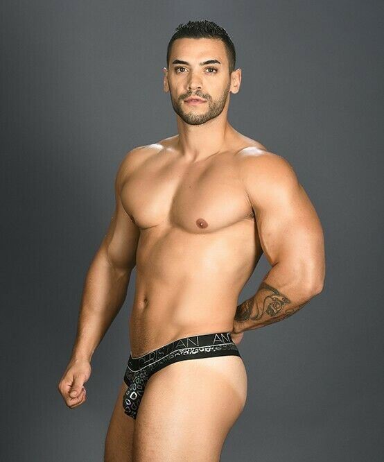 Andrew Christian Thong Disco Animal Tangas Enhancing Pouch Shiny Black 91016 31 - SexyMenUnderwear.com