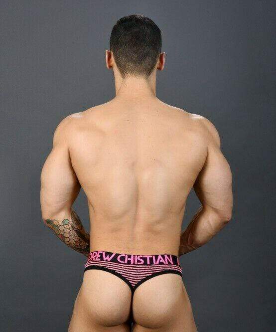 Andrew Christian Thong Neon Paradise Tangas Stripped Pink 91048 15 - SexyMenUnderwear.com