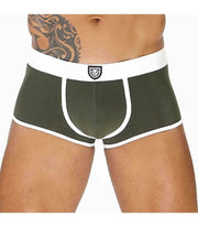 Boxer "ALPHA" TOF PARIS Soft Jersey Cotton Boxer Stretchy Fabric Khaki 37 - SexyMenUnderwear.com