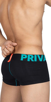 Boxer Private Structure Modality Trunks Black/Turquoise 4182 53 - SexyMenUnderwear.com