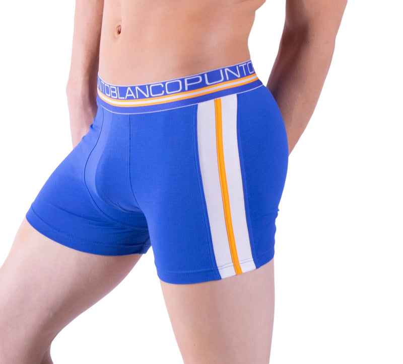 Boxer Punto Blanco Cotton Trunk Long Classic Men Underwear Royal 3310 5 - SexyMenUnderwear.com