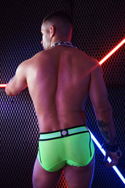 BREEDWELL AXEL Briefs Sheer Leg Mesh and Back Panels Neon Green Brief 24 - SexyMenUnderwear.com