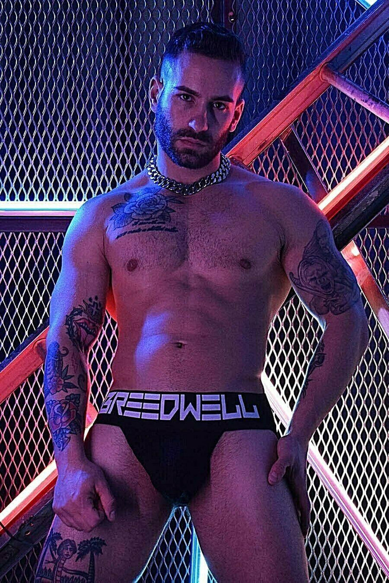 BREEDWELL Biker Jock NEW-SCHOOL Classic Woven Jockstrap Black 7 - SexyMenUnderwear.com