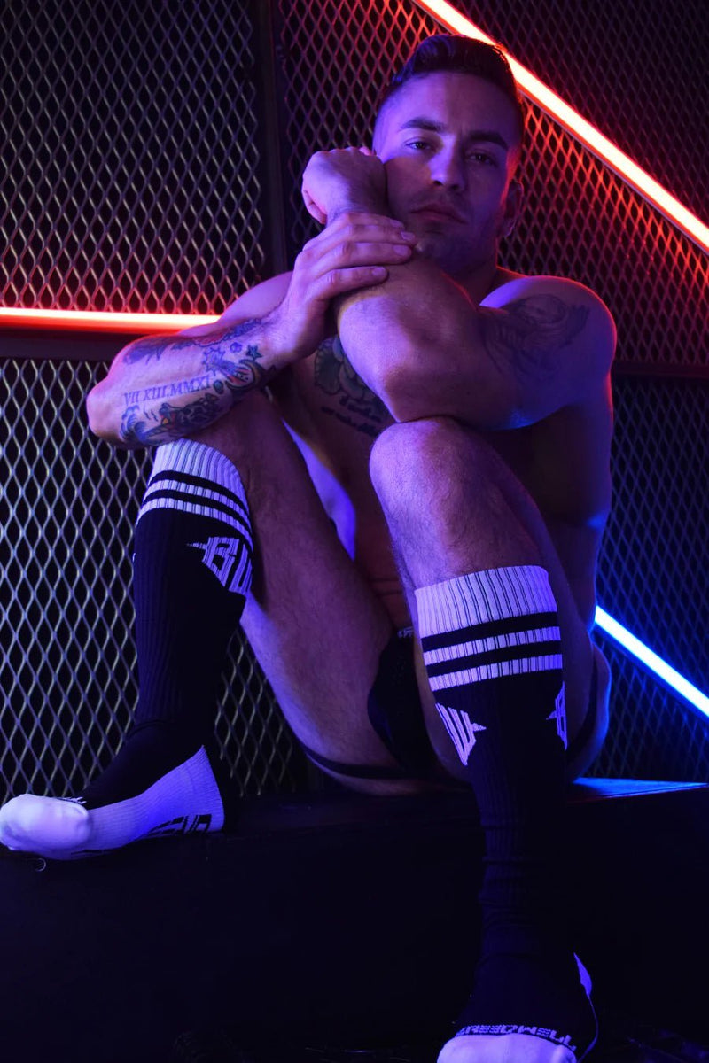 BREEDWELL High Knee Socks HEX Soft & Comfy Long Sock Black - SexyMenUnderwear.com