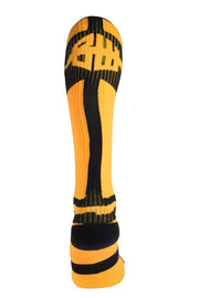BREEDWELL Infinity Socks Ultra Luxurious Knee-High Sock Logo Stripes Yellow - SexyMenUnderwear.com