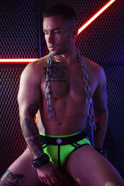BREEDWELL Jock AXEL Peek-A-Boo Effect Lined Jockstrap Mesh Pouch Neon Green 19 - SexyMenUnderwear.com