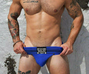 BREEDWELL Jock CUMDUMP Old-School Woven Jockstrap Classic Blue 3 - SexyMenUnderwear.com