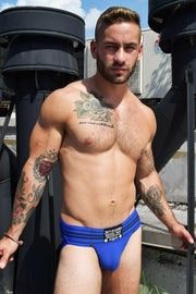 BREEDWELL Jock CUMDUMP Old-School Woven Jockstrap Classic Blue 3 - SexyMenUnderwear.com