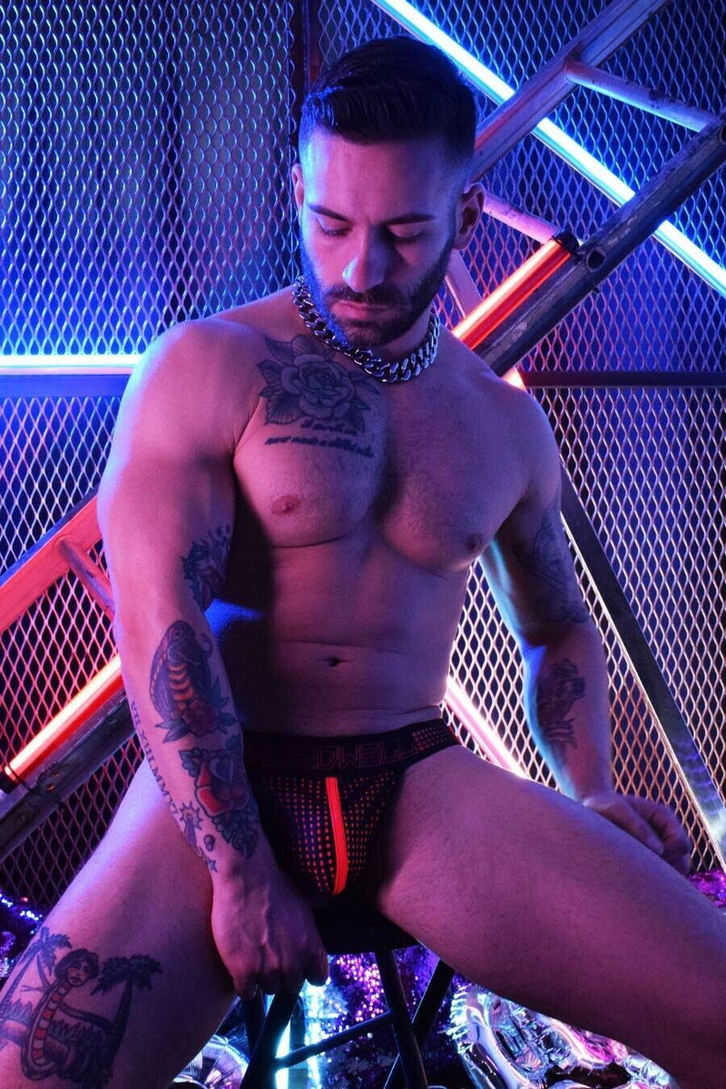 BREEDWELL Jock Manhole Collection Laser Cut Pouch Sexy Jockstrap RED 18 - SexyMenUnderwear.com