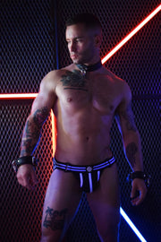 BREEDWELL Jock NSA With Front Buckle Stripe Mesh Pouch Black Jockstrap 26 - SexyMenUnderwear.com
