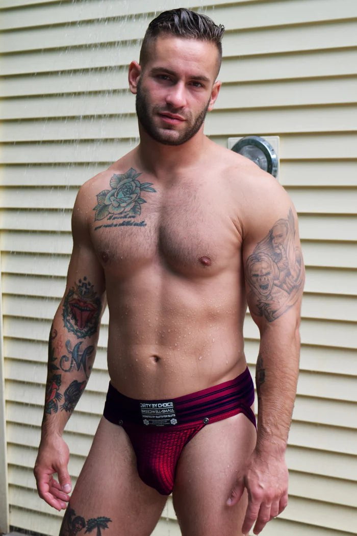 BREEDWELL Jocks CUMDUMP Old-School Classic Woven Jockstrap Burgundy 8 - SexyMenUnderwear.com