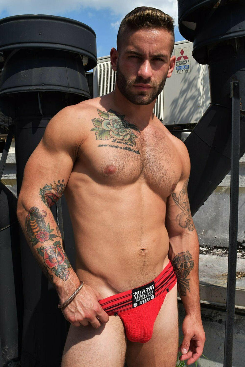 BREEDWELL Jockstrap CUMDUMP Old-School Classic Woven Jock Red 3 - SexyMenUnderwear.com