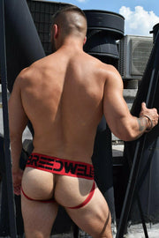 BREEDWELL Jockstrap CUMDUMP Old-School Classic Woven Jock Red 3 - SexyMenUnderwear.com