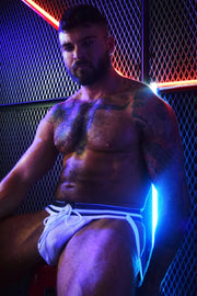 BREEDWELL Jockstrap KnockOut Premium PVC D-Ring White Jock - SexyMenUnderwear.com