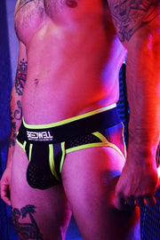 BREEDWELL Jockstrap Neoprene NEOGEAR Fetish Jock Pouch Mesh Green Neon 21 - SexyMenUnderwear.com
