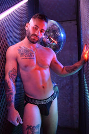 BREEDWELL Jockstrap Stretch-Mesh Pouch BreedCore 3D-Silicone Band Black 28 - SexyMenUnderwear.com