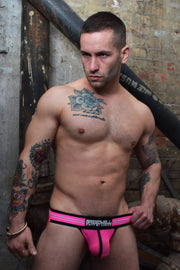 BREEDWELL Mesh Jockstrap EXPOSER Super Sexy Sheer Jock Neon Pink 1 - SexyMenUnderwear.com