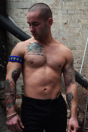 BREEDWELL PUPS POUNDTOWN ARMBAND LASER-CUT PAW PRINT - BLUE - SexyMenUnderwear.com