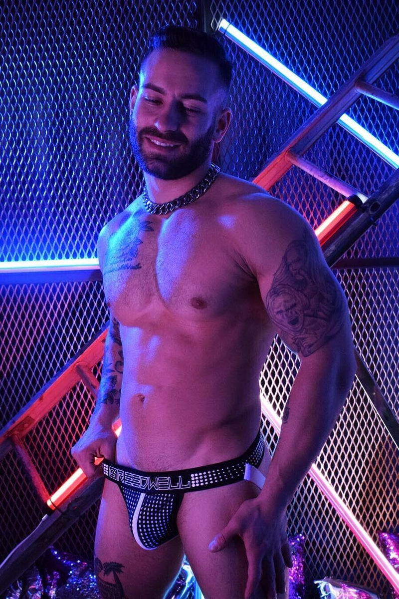 BREEDWELL Sexy Jock Manhole Collection Laser Cut Pouch Jockstrap White 18 - SexyMenUnderwear.com