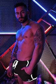 BREEDWELL Short Remix Cruiser Circuit Inside Hidden Pocket Short Black 26 - SexyMenUnderwear.com