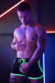 BREEDWELL Shorts Rear Ender Circuit Full Zippered Front Pockets Neon Green 17 - SexyMenUnderwear.com