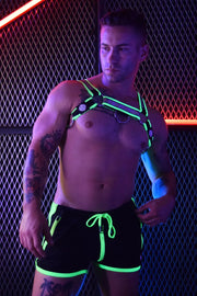 BREEDWELL Shorts Rear Ender Circuit Full Zippered Front Pockets Neon Green 17 - SexyMenUnderwear.com