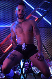 BREEDWELL Shorts Show Off “Tree Trunks'' Cruiser Short Stretchable Mesh Black 13B - SexyMenUnderwear.com