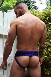 BREEDWELL Woven Jock Classic CUMDUMP Old-School Jockstrap Purple 3 - SexyMenUnderwear.com
