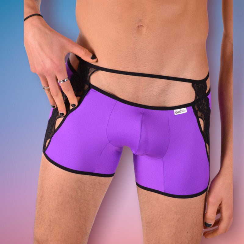 CANDYMAN Boxer Briefs Super Lightweight Stretch Fabric Purple 99333 5 - SexyMenUnderwear.com