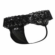 CANDYMAN Lace Thong Sexy Front Super Stretch Black 99370 6 - SexyMenUnderwear.com