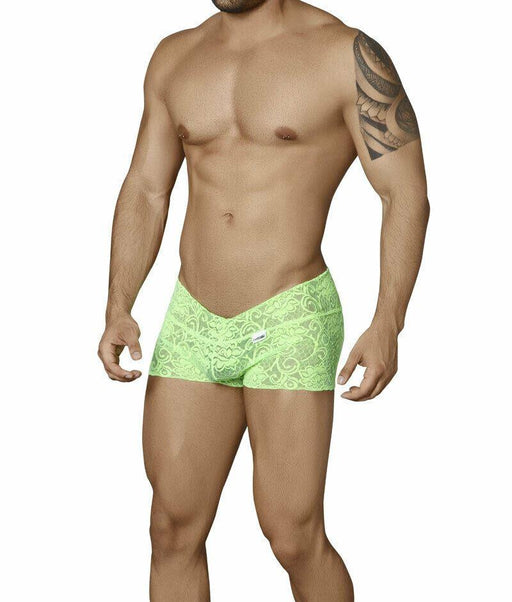 CandyMan Mens Boxer Briefs Lace Fabric Interest Green 99331 5 - SexyMenUnderwear.com